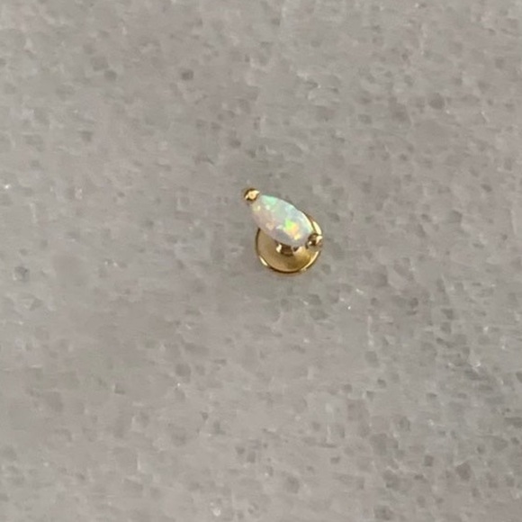 18k Gold Opal Crystal Teardrop Earring Brand New - Picture 3 of 4